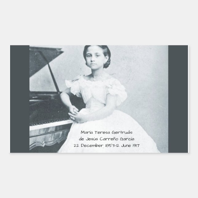 Pegatina Rectangular María Teresa Gertrudis de Jesús Carreño García (Anverso)