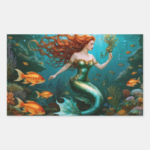 Pegatina Rectangular "Marielle" - Hermosa sirena bailarina