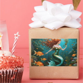 Pegatina Rectangular "Marielle" - Hermosa sirena bailarina