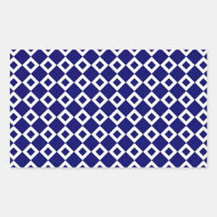 Pegatina Rectangular Marina de guerra y modelo blanco del diamante