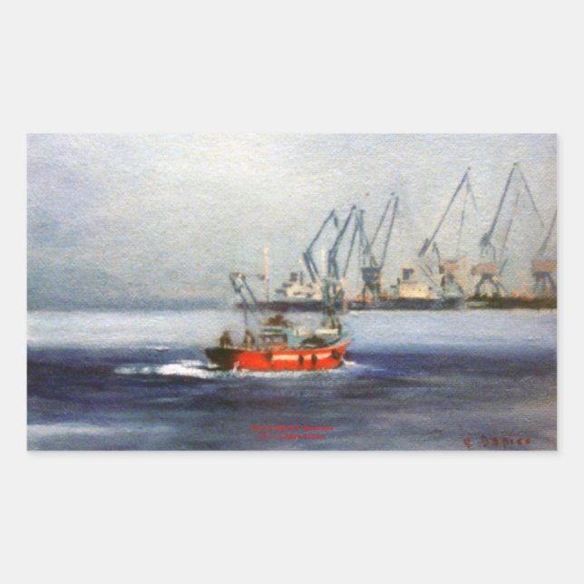 Pegatina Rectangular Marina/Mariña/Seascape (Anverso)