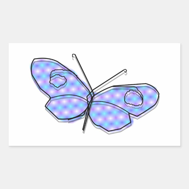 Pegatina Rectangular Mariposa cósmica (Anverso)