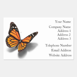 Pegatina Rectangular Mariposa de los pegatinas de la tarjeta de visita