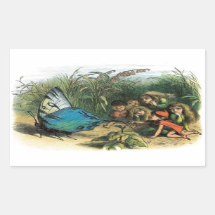 Pegatina Rectangular Mariposa Elf Artwork Cuidad Elves Butterflies