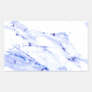 Pegatina Rectangular Mármol azul y blanco