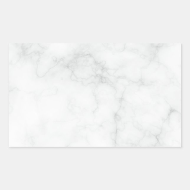 Pegatina Rectangular Mármol Blanco Moderno (Anverso)