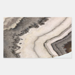 Pegatina Rectangular Mármol de agre blanco negro gemstone