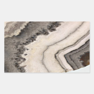 Pegatina Rectangular Mármol de agre blanco negro gemstone