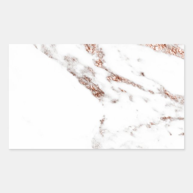 Pegatina Rectangular mármol de vena dorada Rosa (Anverso)