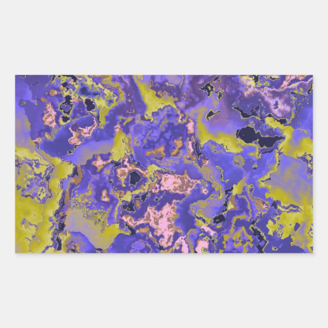 Pegatina Rectangular Mármol Radioactivo (Anverso)
