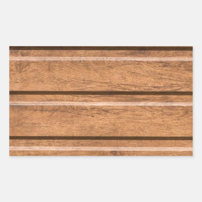 Pegatina Rectangular Marrón que imita la madera natural (Anverso)