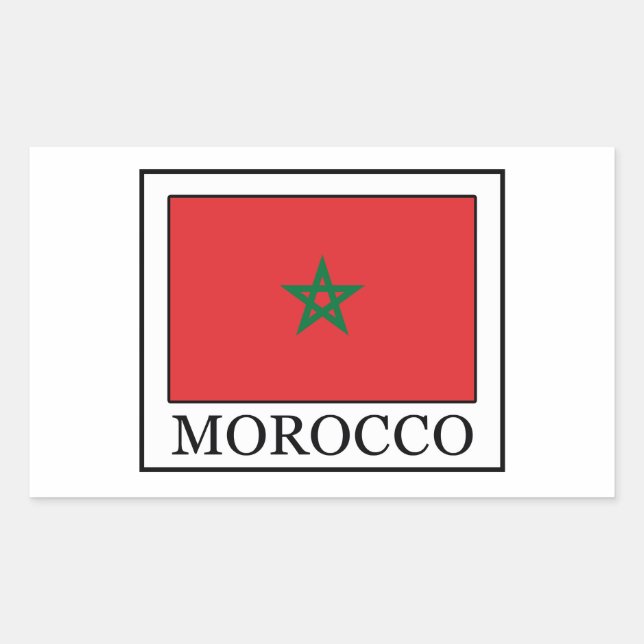 Pegatina Rectangular Marruecos (Anverso)