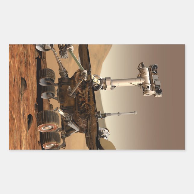 Pegatina Rectangular Mars Rover (Anverso)