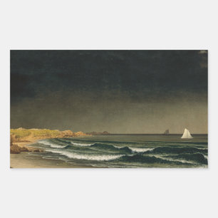Pegatina Rectangular Martin Johnson Heade - Acercándose a la tormenta