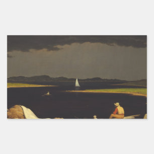 Pegatina Rectangular Martin Johnson Heade - tempestad de truenos