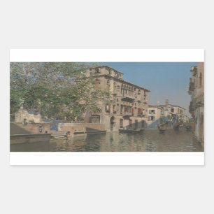 Pegatina Rectangular Martin Rico y Ortega - Un canal en Venecia