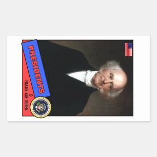 Pegatina Rectangular Martin Van Buren Baseball Card