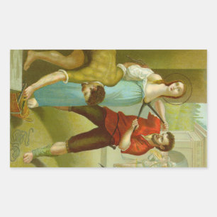 Pegatina Rectangular Martirio de San Agatha (M 003)