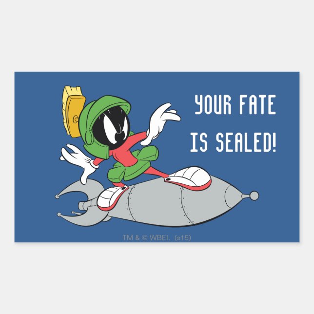 Pegatina Rectangular MARVIN EL Cohete MARTIAN™ (Anverso)