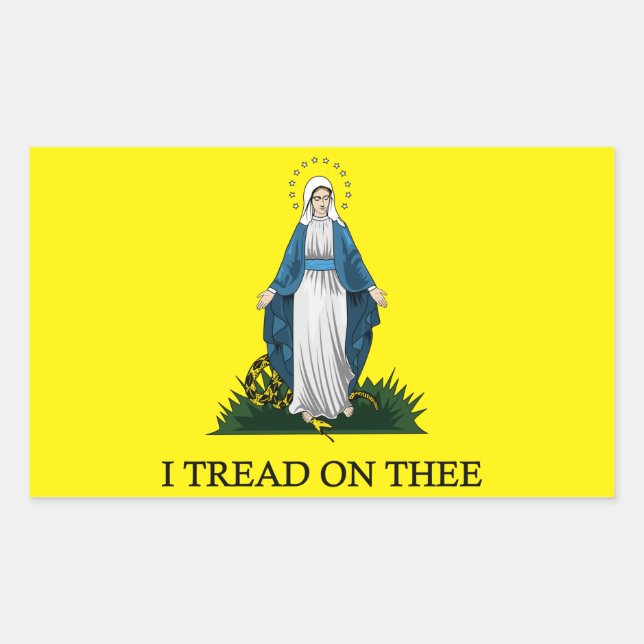 Pegatina Rectangular Mary: Cruzado de serpientes (Anverso)