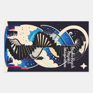 Pegatina Rectangular Más allá de la imaginación