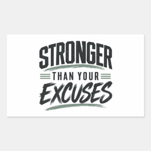 Pegatina Rectangular Más Fuerte Que Tus Excusas Motivación Fitness