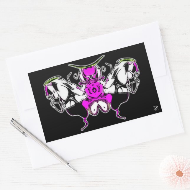 Pegatina Rectangular Masa de mariposa coca (Sobre)