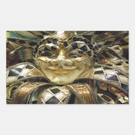 Pegatina Rectangular Máscara de Carnaval espeluznante