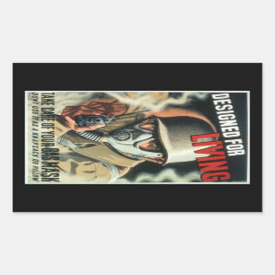 Pegatina Rectangular Máscara de gas