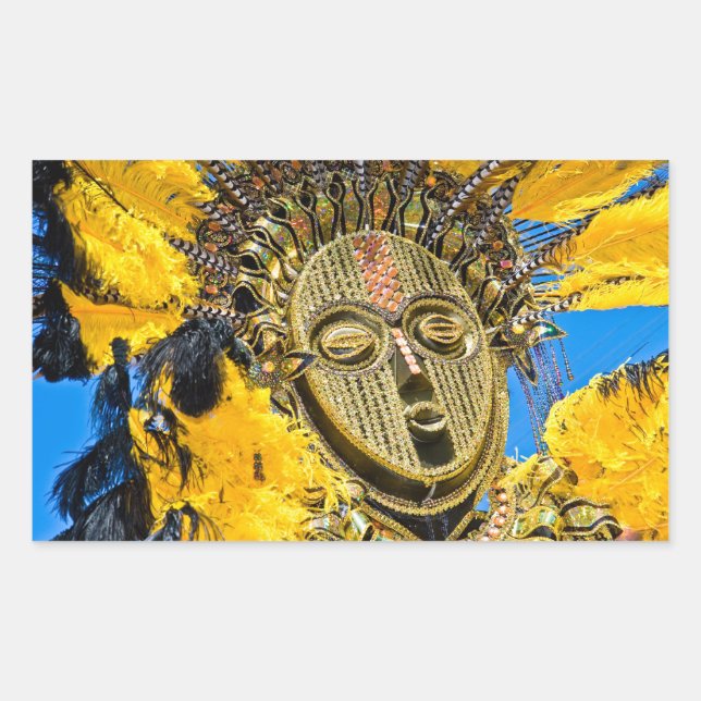 Pegatina Rectangular máscara de plumaje (Anverso)