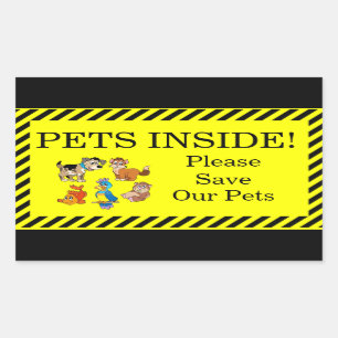 Pegatina Rectangular Mascotas internos