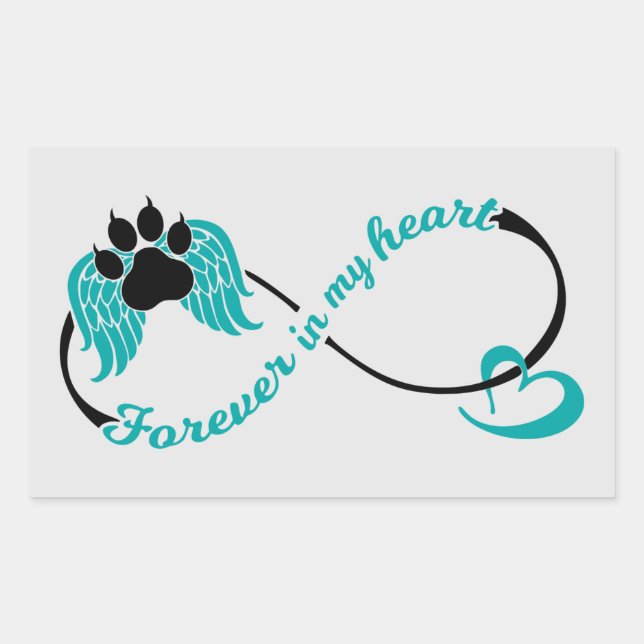 Pegatina Rectangular Mascotas Por Siempre En Mi Corazón (Anverso)