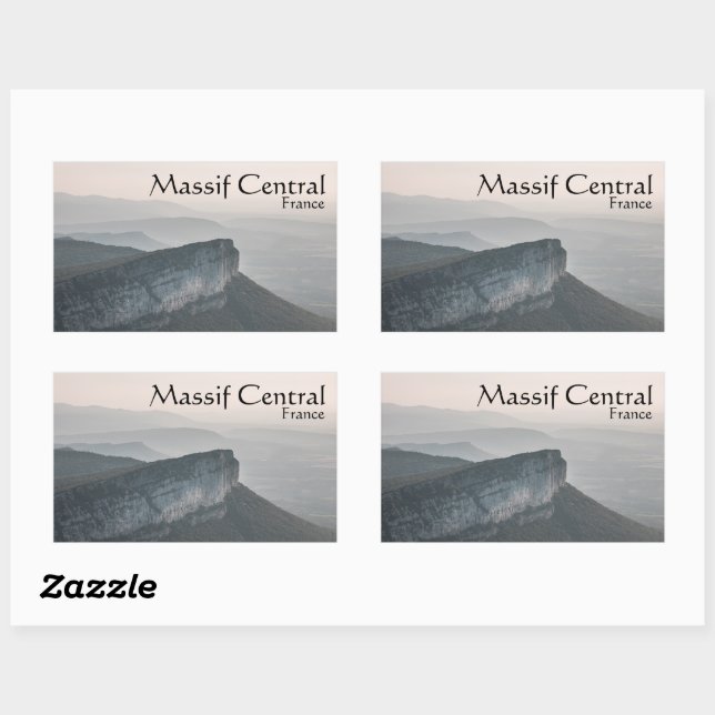 Pegatina Rectangular Massif Central France (Hoja)