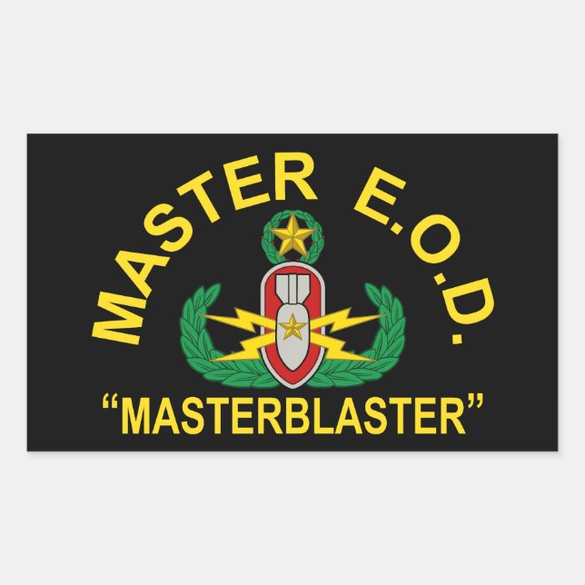 Pegatina Rectangular Master Blaster (Anverso)