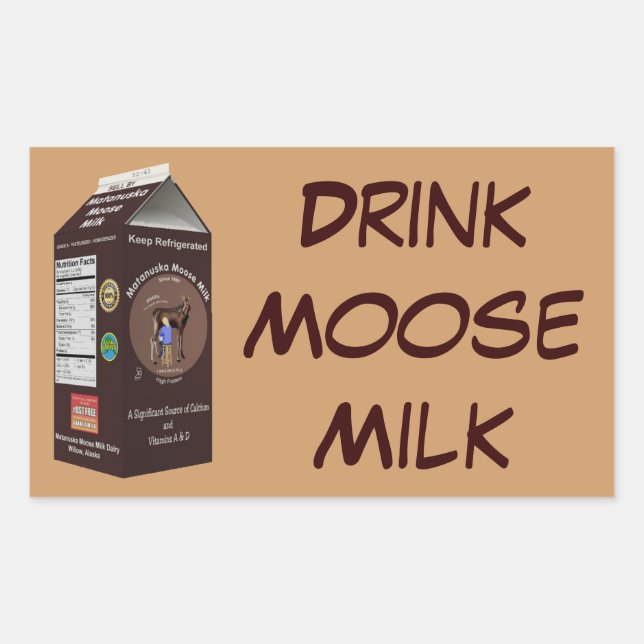 Pegatina Rectangular Matanuska Moose Milk (Anverso)