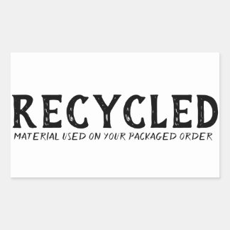 Pegatina Rectangular Material reciclado para el envío con fines de reut