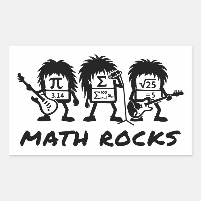 Pegatina Rectangular Math Rocks Academic Rock Band Humor (Anverso)