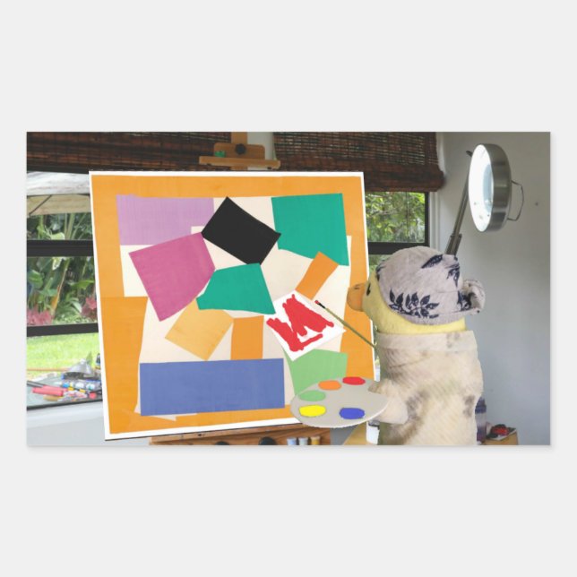 Pegatina Rectangular Matisse El Caracol en óleo por Danny Duck (Anverso)