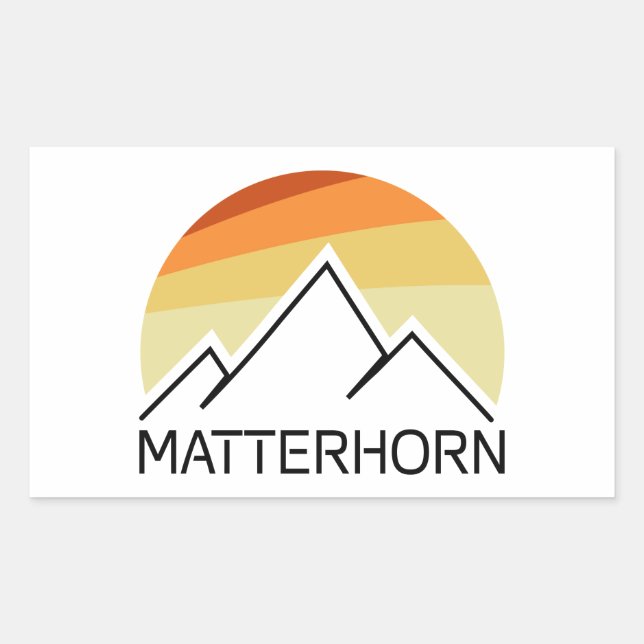 Pegatina Rectangular Matterhorn Suiza Italia Retro (Anverso)