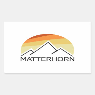Pegatina Rectangular Matterhorn Suiza Italia Retro