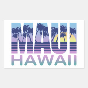 Pegatina Rectangular Maui Hawaii