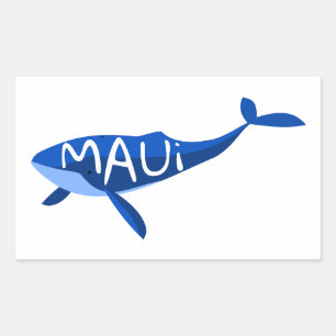 Pegatina Rectangular Maui Hawaii Whale