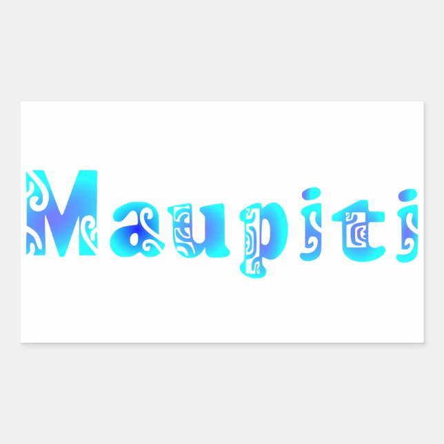 Pegatina Rectangular MAUPITI II (bleu lagon) (Anverso)
