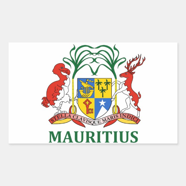 Pegatina Rectangular mauricio - emblema/bandera/escudo de armas/símbolo (Anverso)