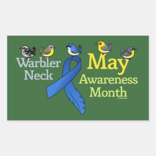 Pegatina Rectangular May Warbler Neck Awareness Month