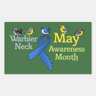 Pegatina Rectangular May Warbler Neck Awareness Month