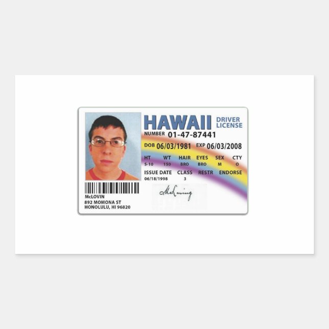 Pegatina Rectangular Mc Lovin card (Anverso)