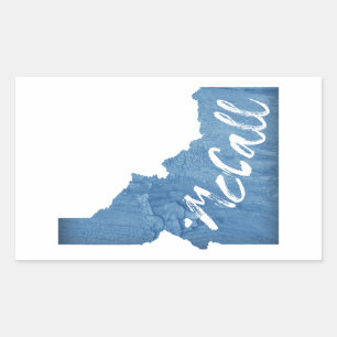 Pegatina Rectangular McCall Idaho Wood Grain