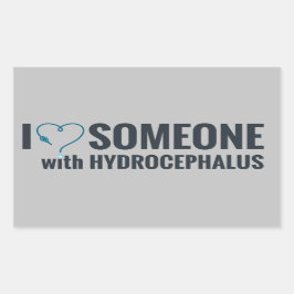 Pegatina Rectangular Me corto el corazón con alguien con hidrocefalia