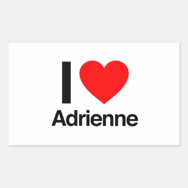 Pegatina Rectangular me encanta adrienne (Anverso)